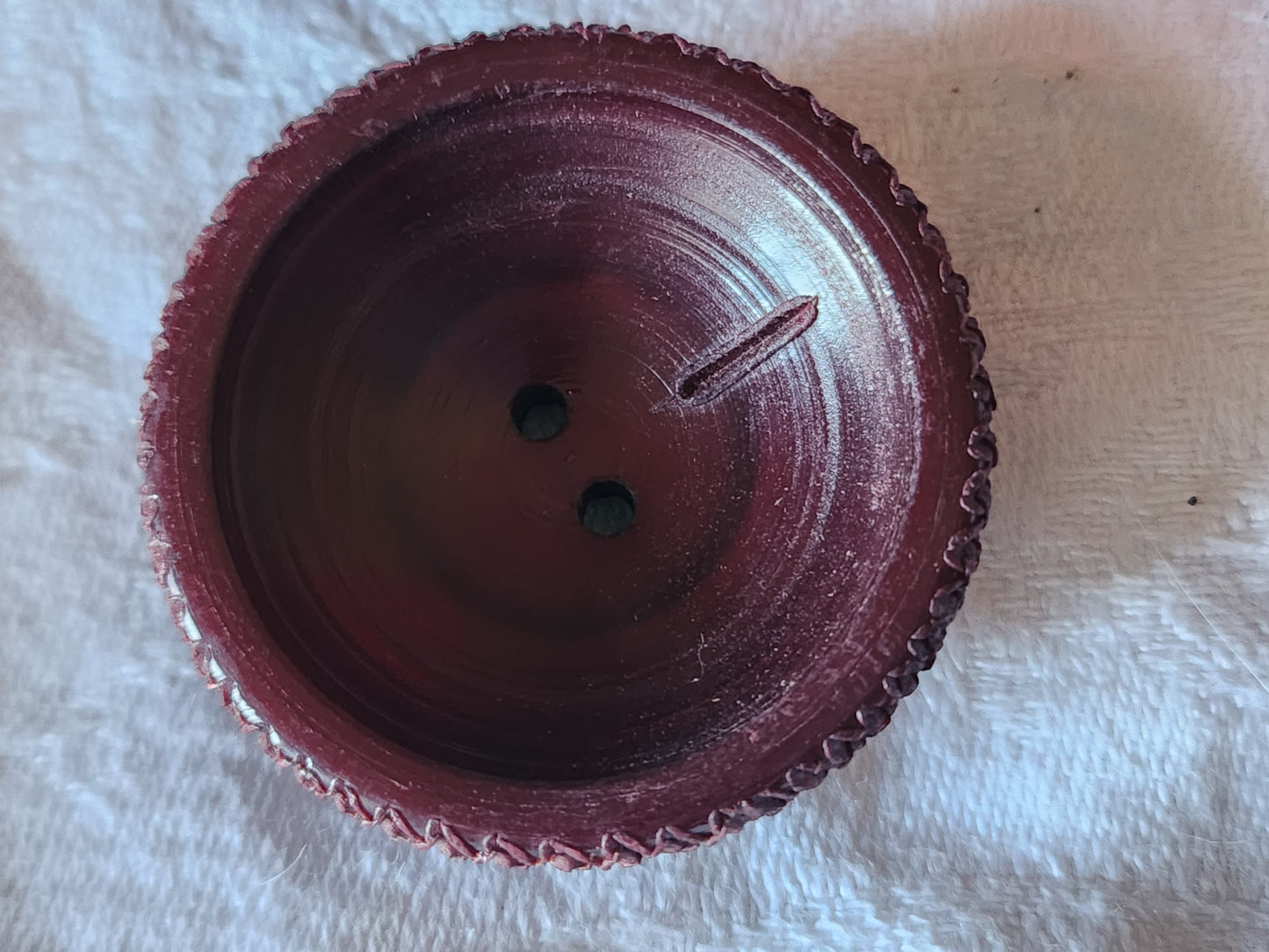 Collection énorme bouton vintage volumineux strié 4,4 cm ref 3581