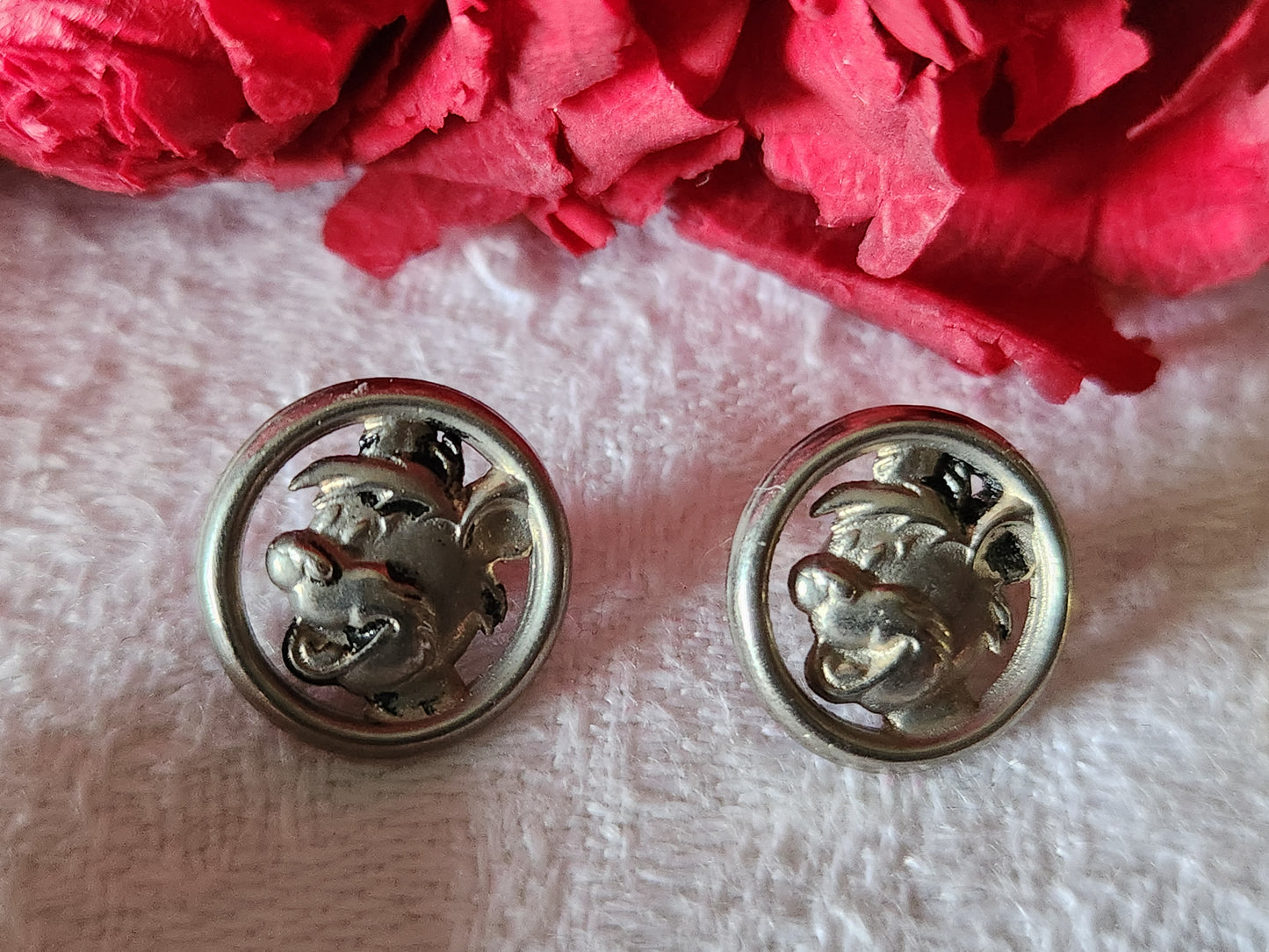 Duo mini boutons anciens tete de ? dessin animés pied enfant 1,2 cl D4A