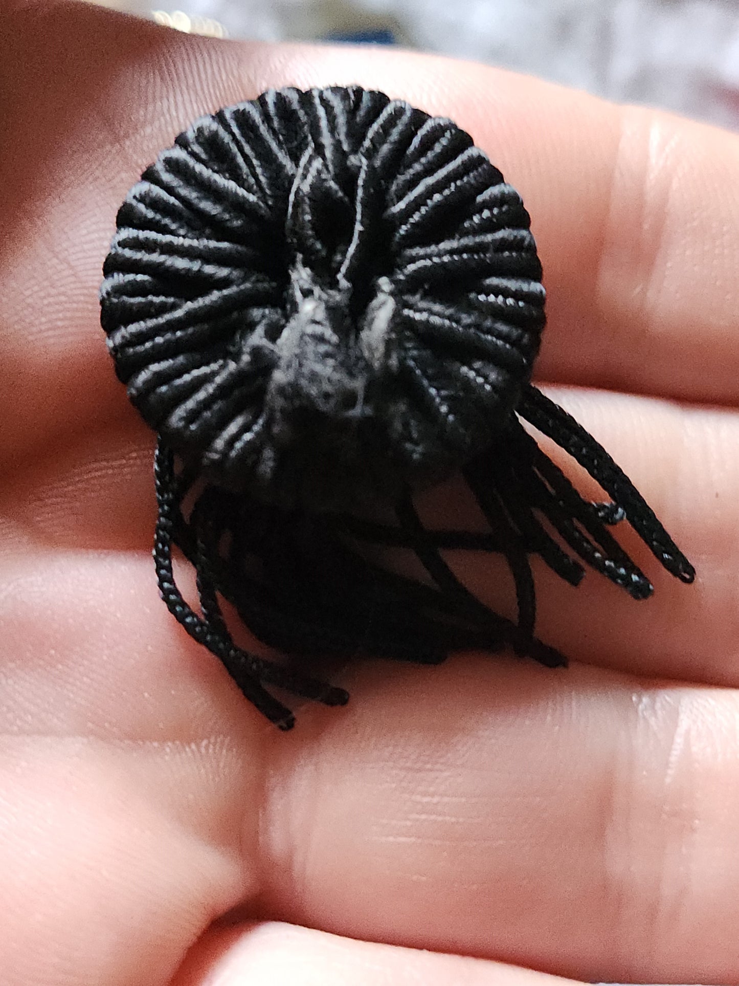 Bouton vintage passementerie pendants noir 2,5 cm ref 3595