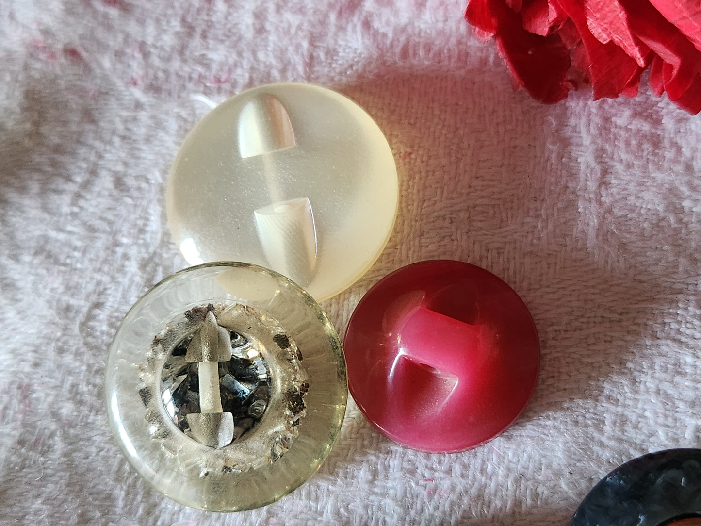 Trio boutons vintage avec inclusion 1,8 et 2,3 cm D4S