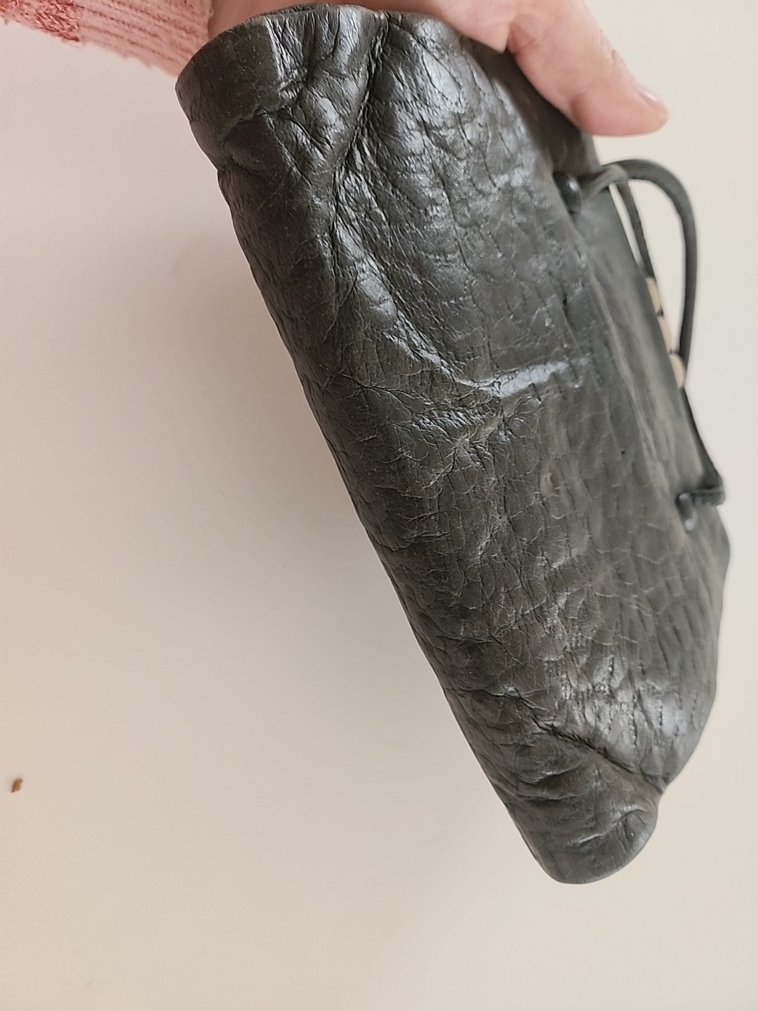 Ancien petit sac à main noir pochette fermoir sympa original retro
