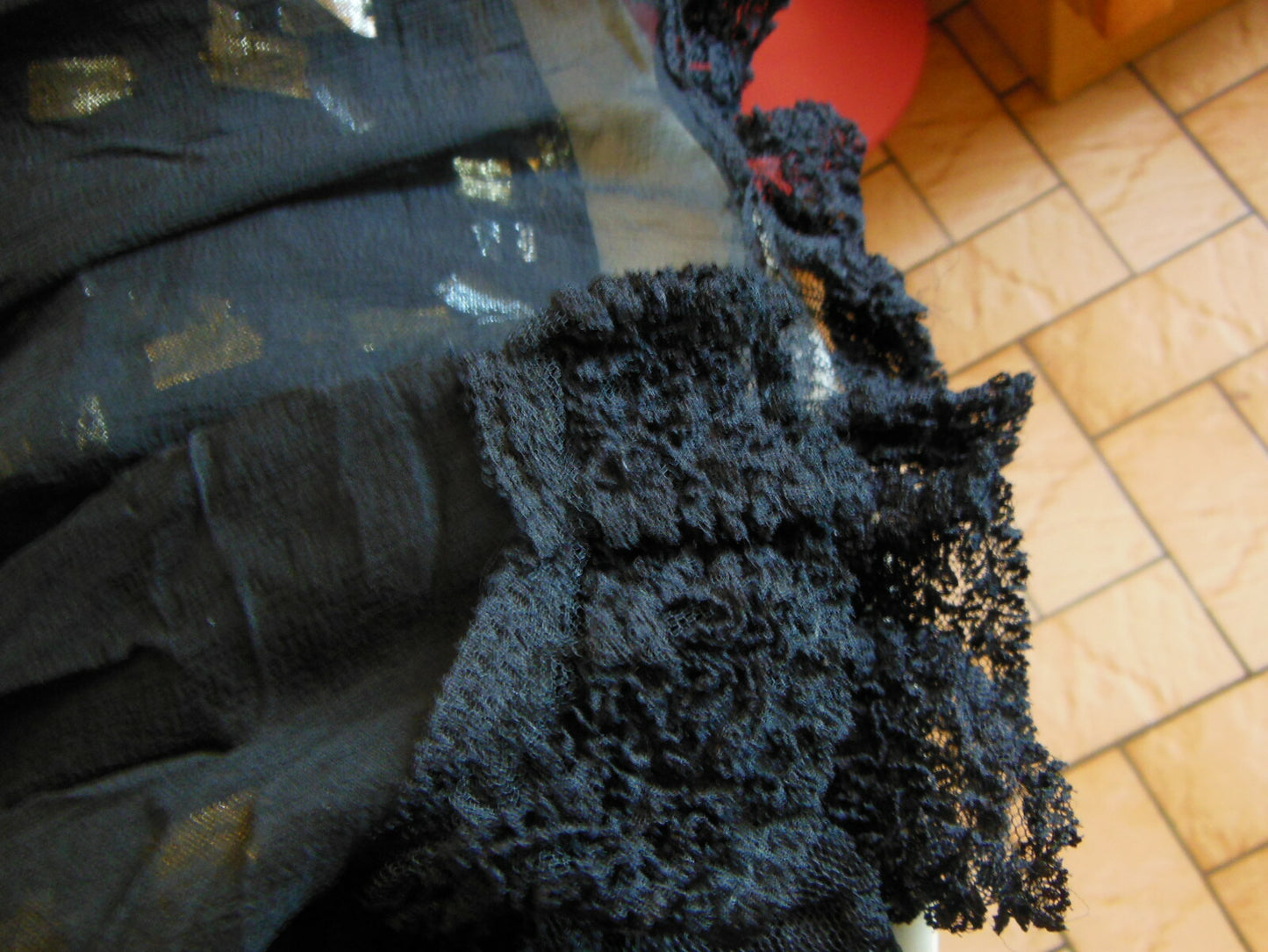 Pur vintage jupon réversible voilage noir année 60/70 petite taille 36 B1
