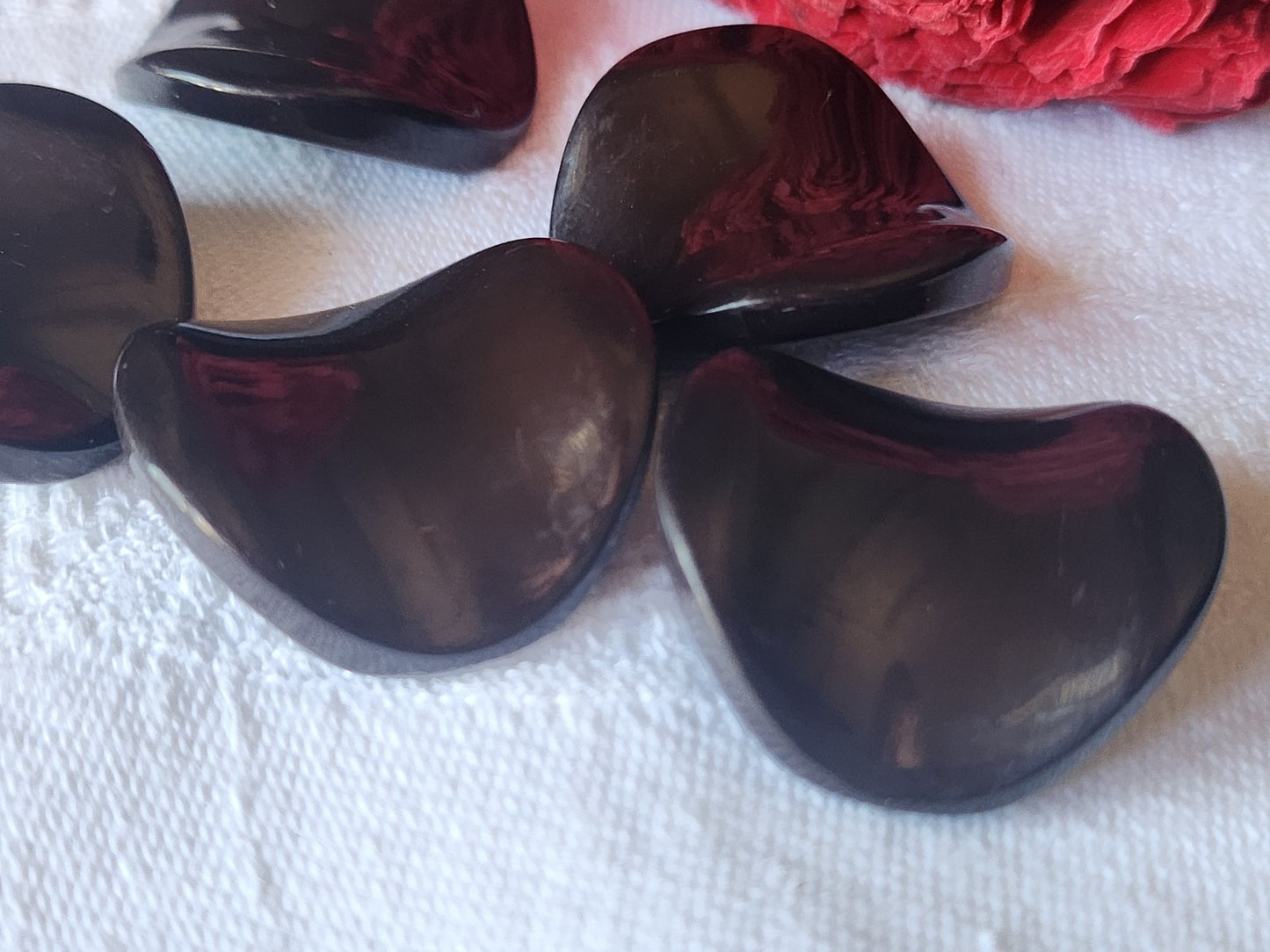 Lot 5 gros boutons vintage cambré marron original 2,7 cm ref 5562