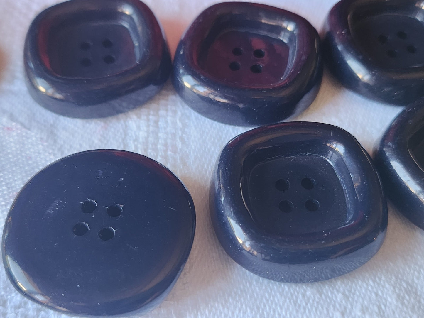 Lot 6 gros boutons vintage bleu 2,8 cm ref 5400