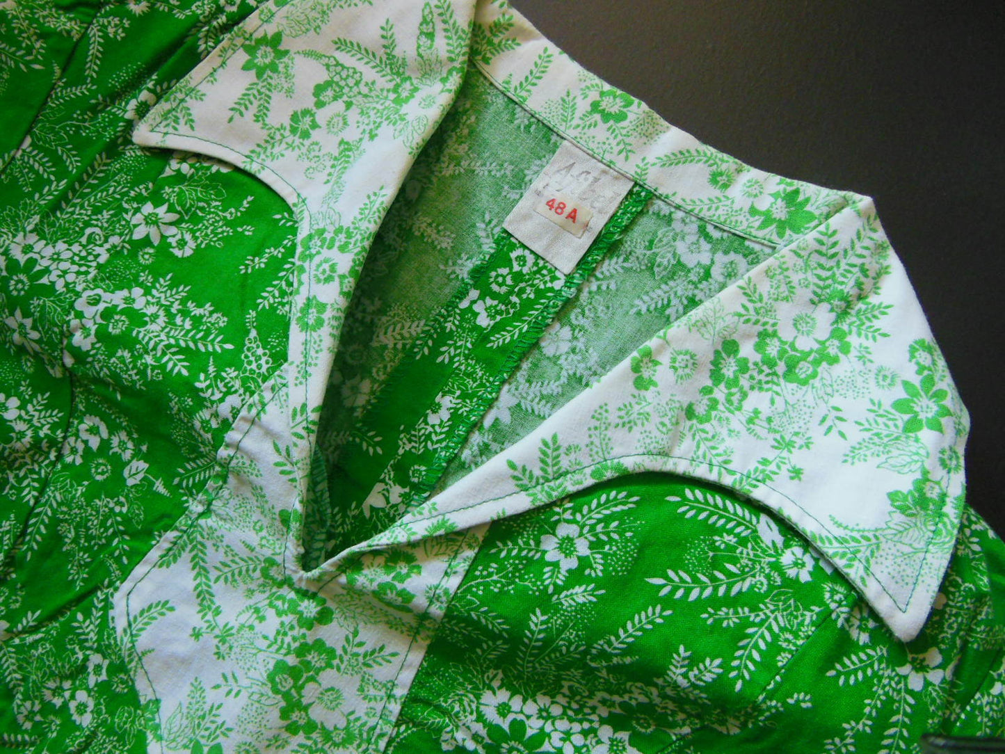 Pur vintage robe ancienne coton imprimé fleur 40 ? B5