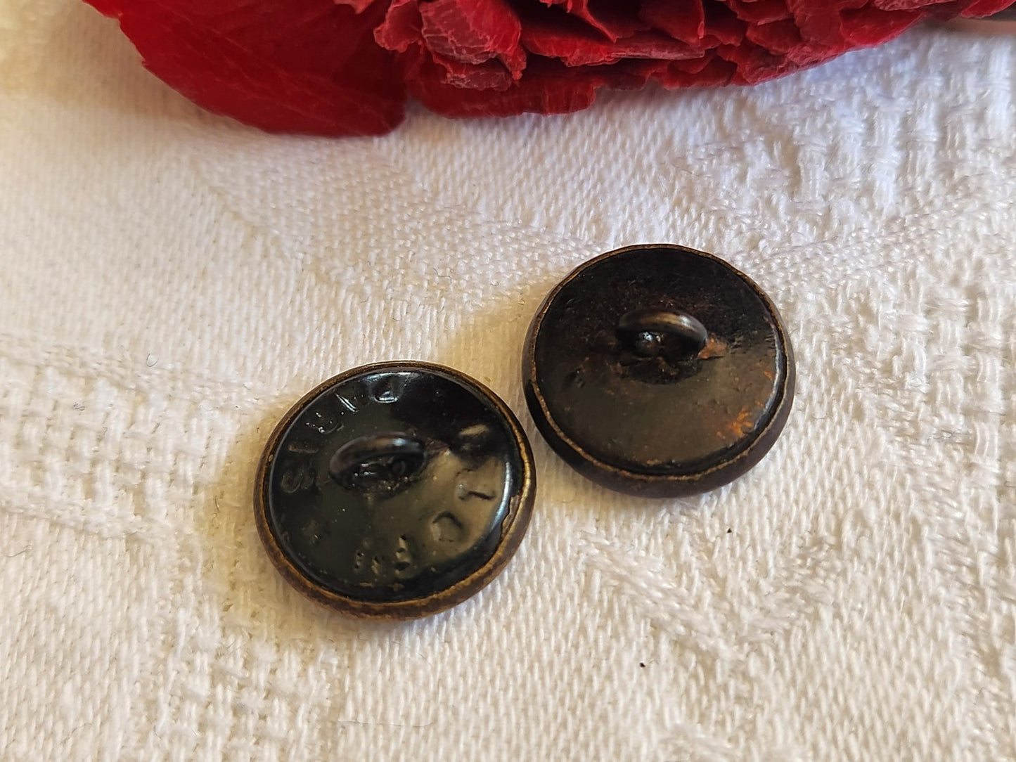 Duo boutons anciens en métal chasse collection cheval 1,6 cm G19G