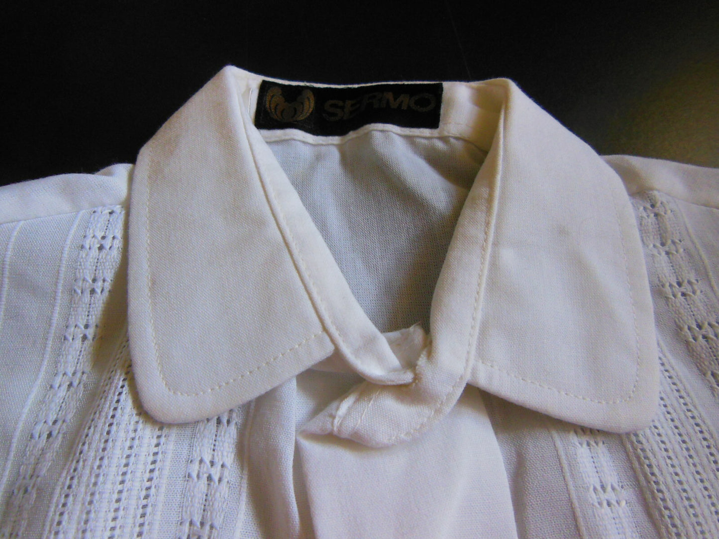 Chemisier vintage enfant petit garçon ancien blanc à nettoyer B6
