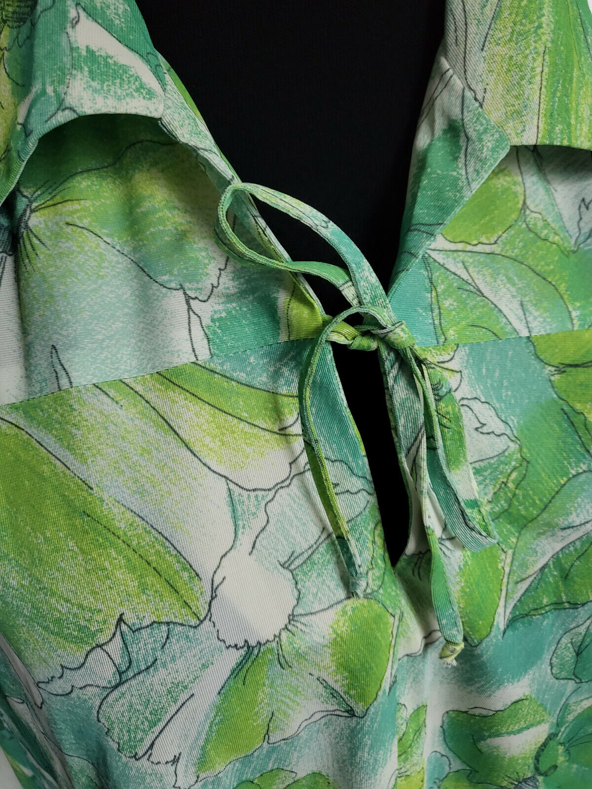 Pur vintage robe ancienne verte fluide légère longue "Dolores" 38/40 ? B5