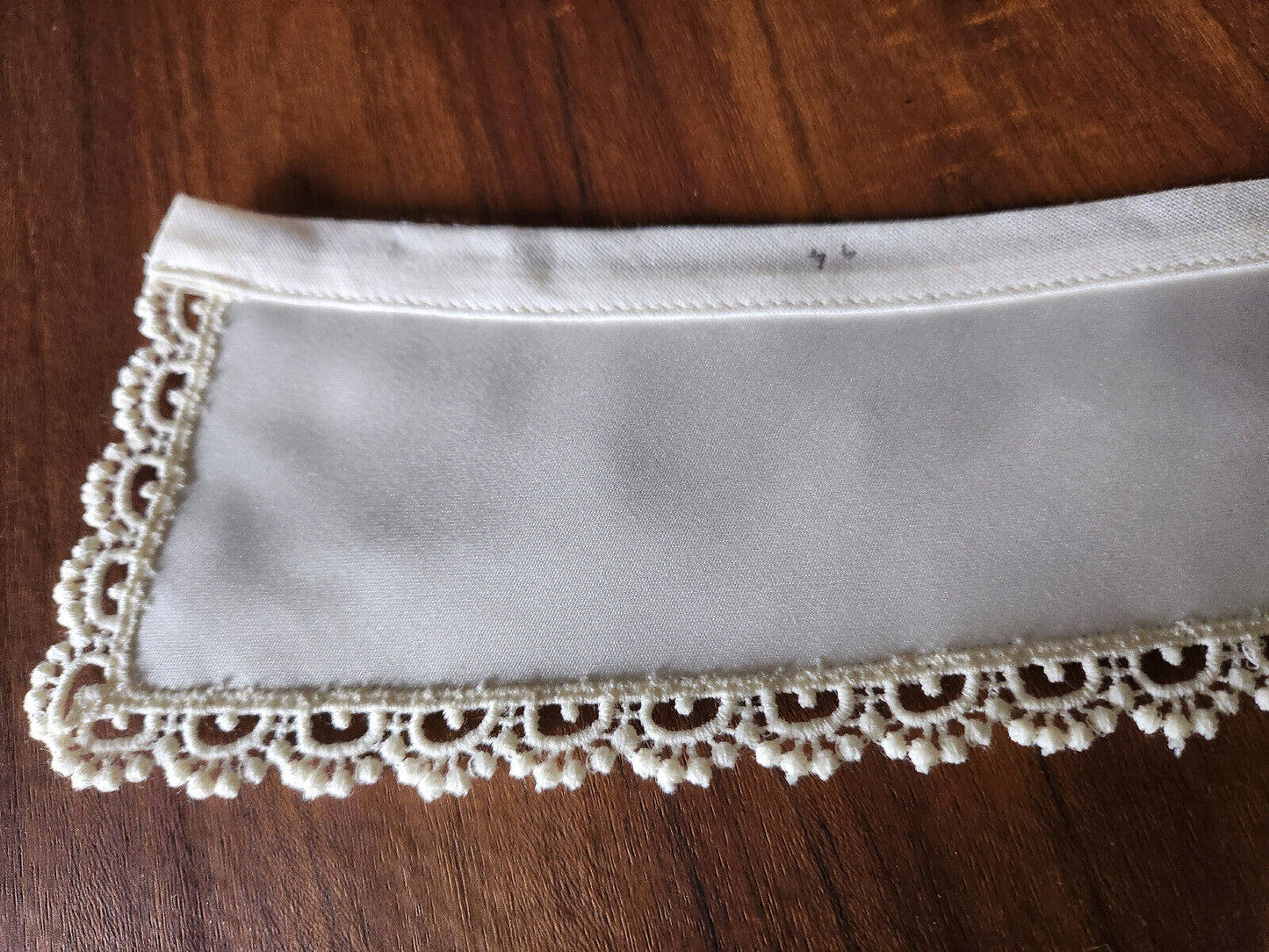 Ancien col tissu satiné dentelle vintage B7-71