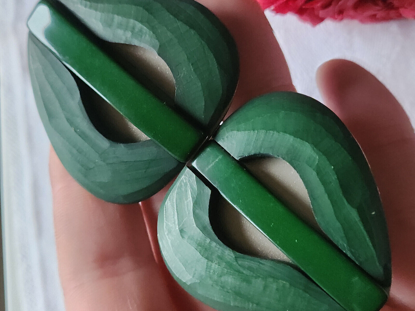 Rare Boucle de ceinture avec ses 6 gros boutons assortis vert T1