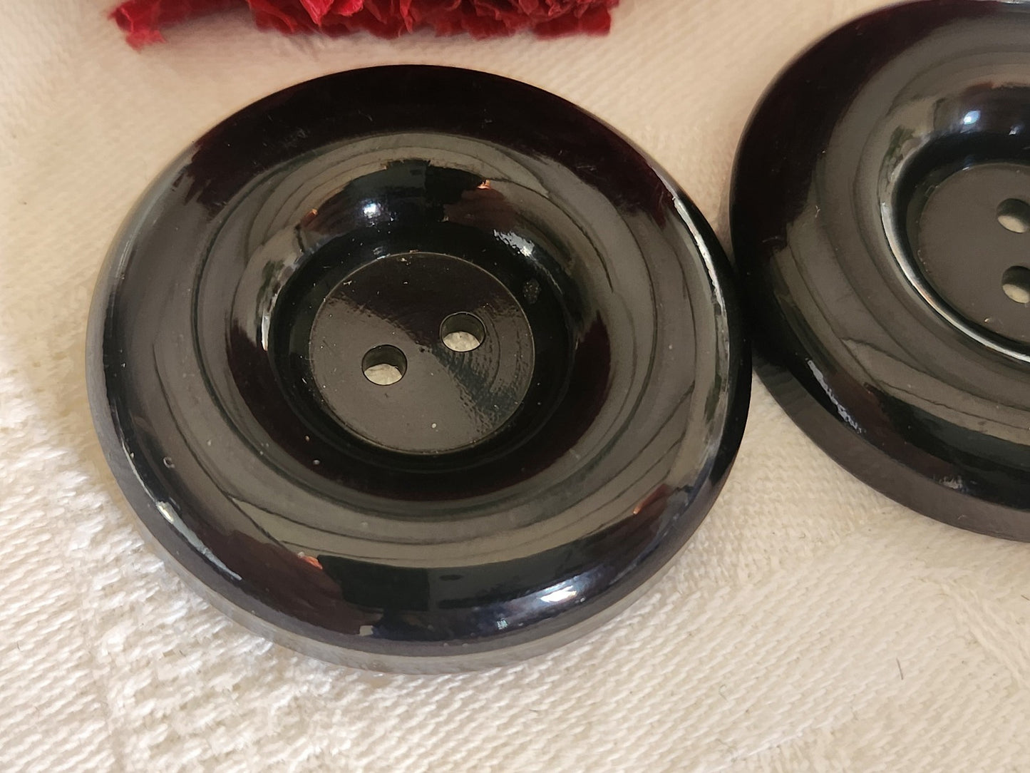 Duo gros boutons vintage noir XXL 3,9 cm ou 39 mm ref 5862
