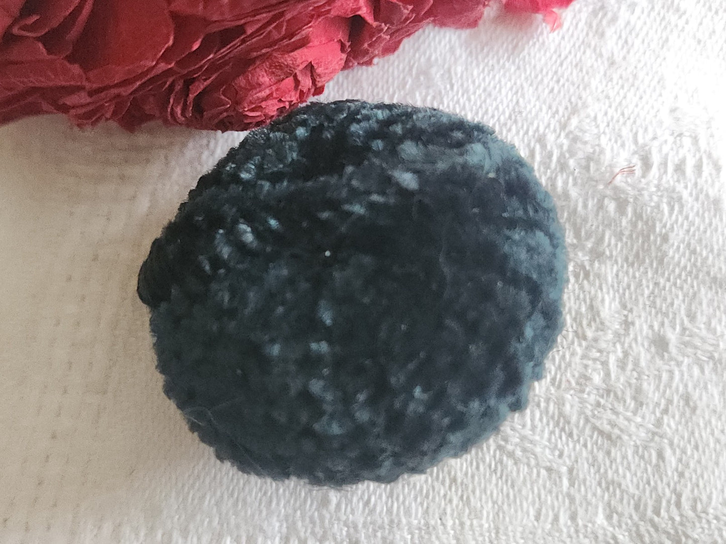 Haute couture gros bouton ancien doudou vert passementerie 3,7 cm ref 6107