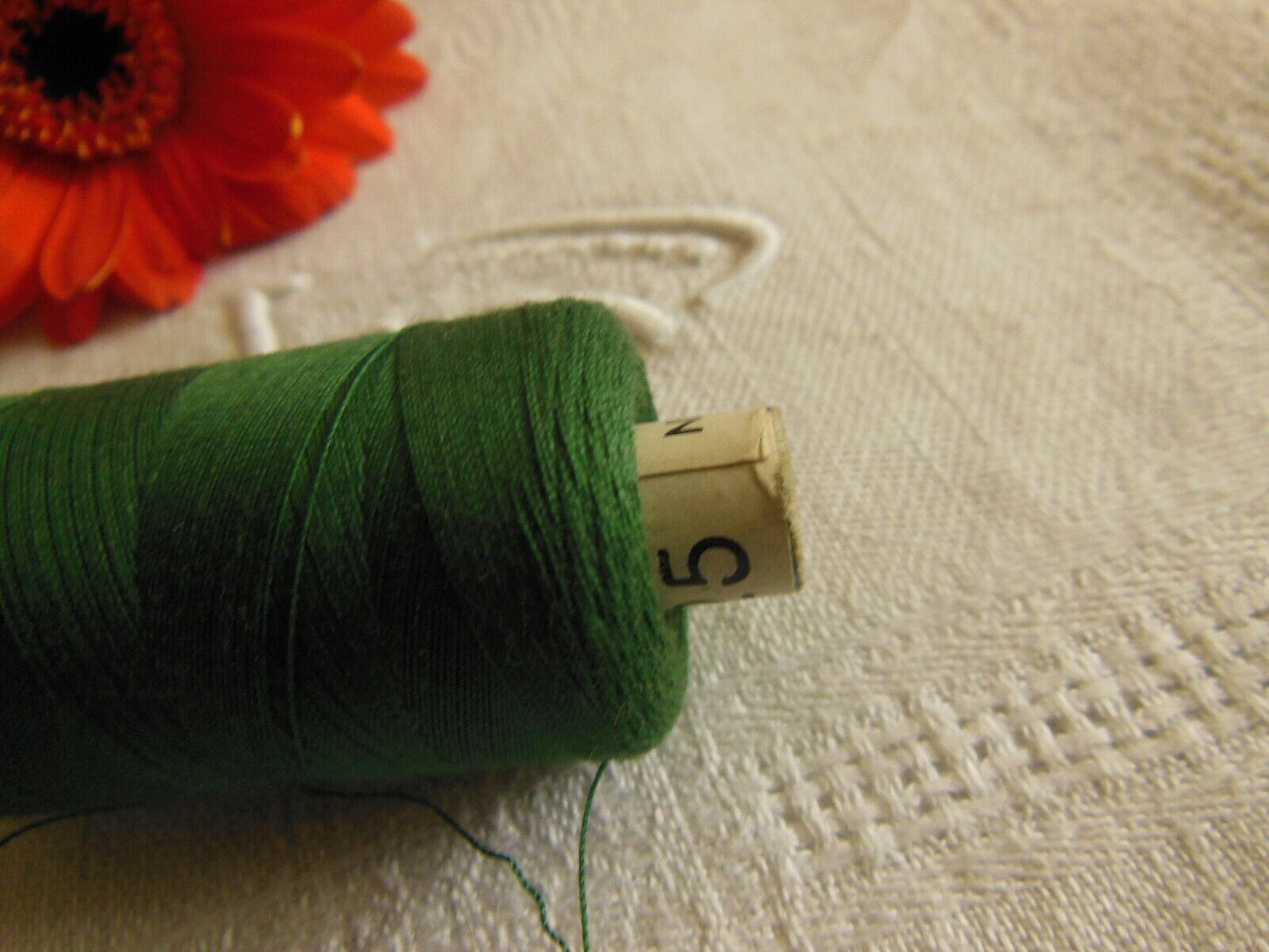 Grosse bobine ancienne fil vert 20 grammes couture mercerie