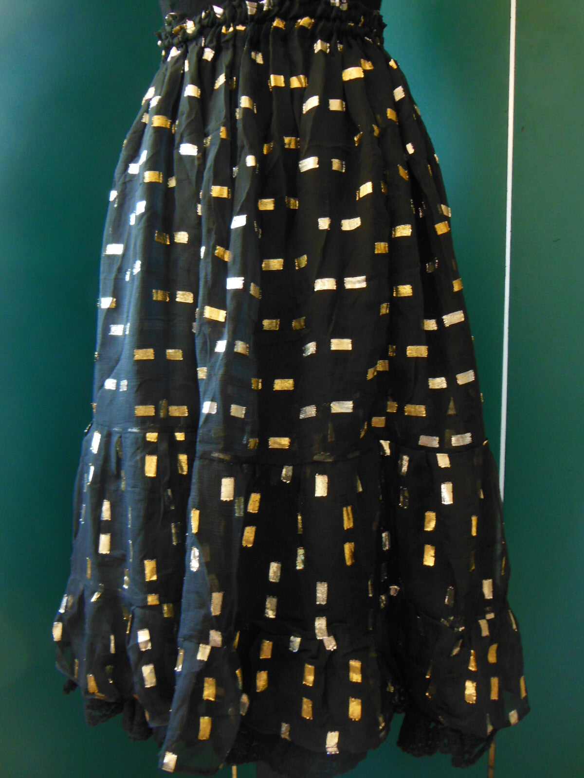 Pur vintage jupon réversible voilage noir année 60/70 petite taille 36 B1