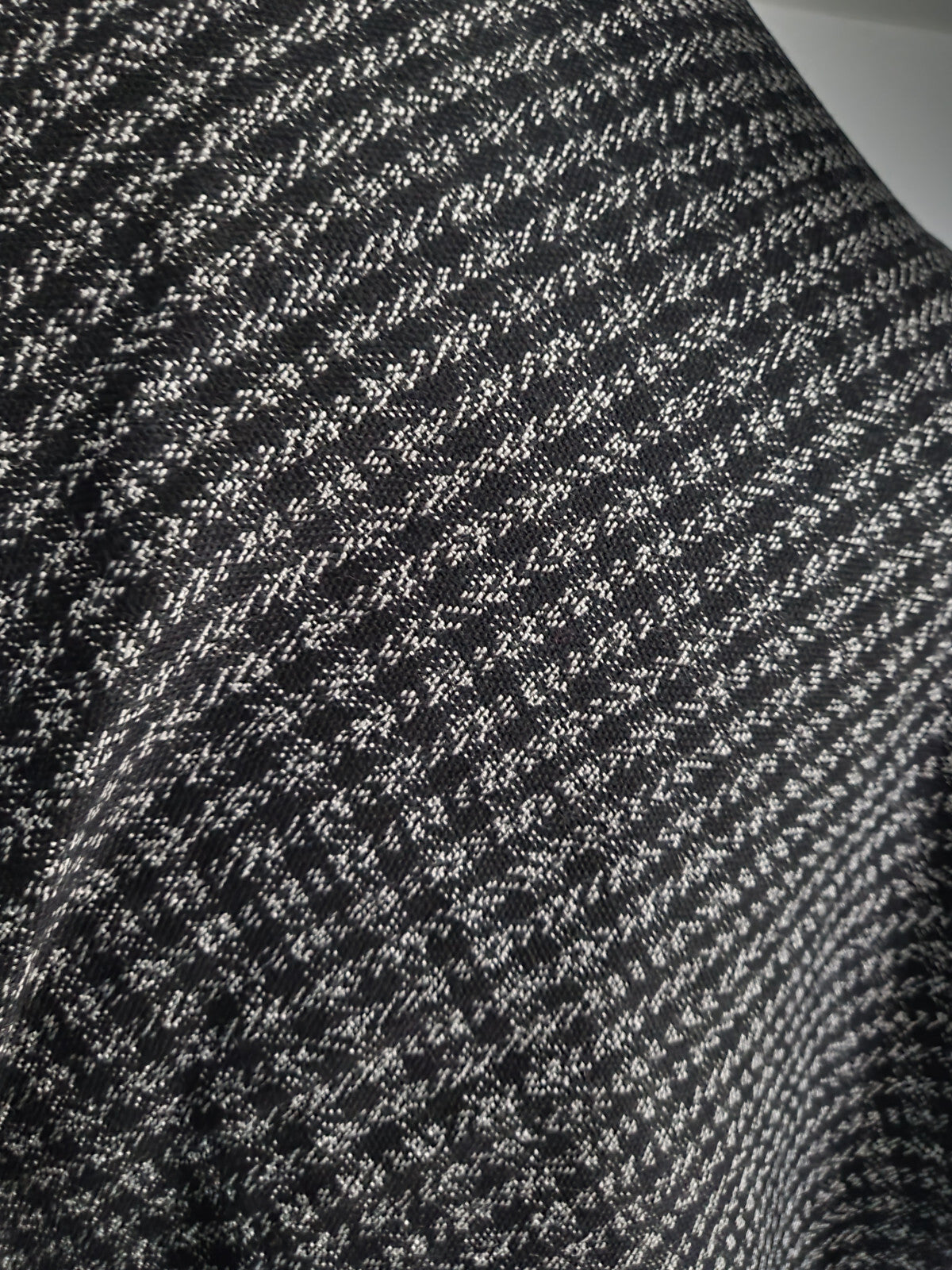 Ancien coupon tissu vintage idéal jupe noir gris 2 mètres 50 sur 1 mètre 60 B6