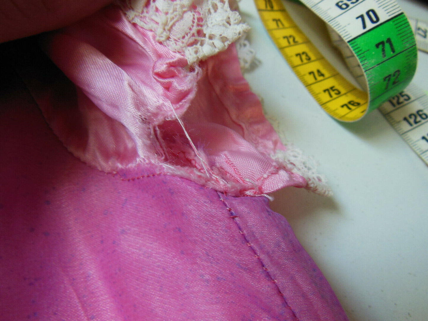 Pur vintage robe longue chemise de nuit? année 60 damasT34/36? B5