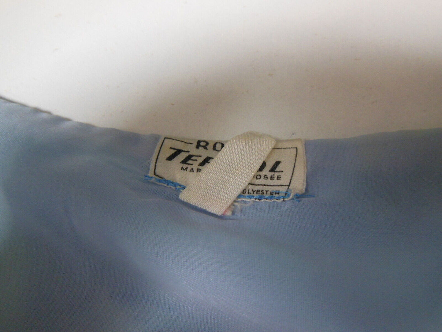 Pur vintage robe ancienne tergal bleu légère taille 44 B7