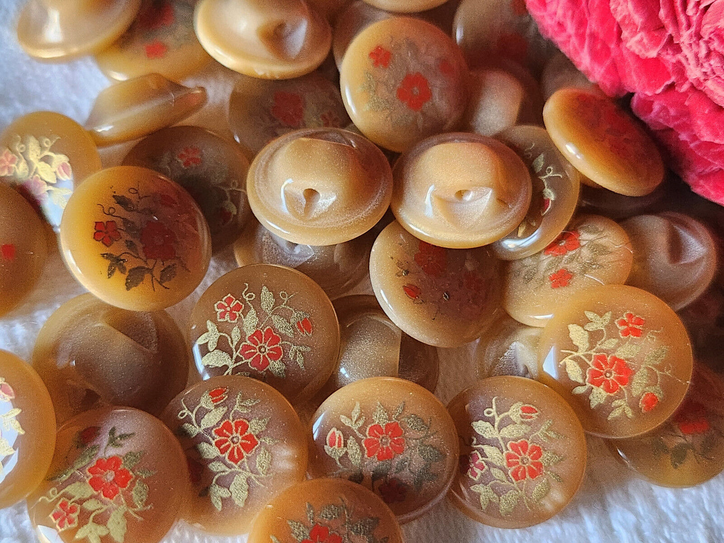 Lot 15 mignons boutons marron bouquet de fleur pied 1,2 cm ref 6076