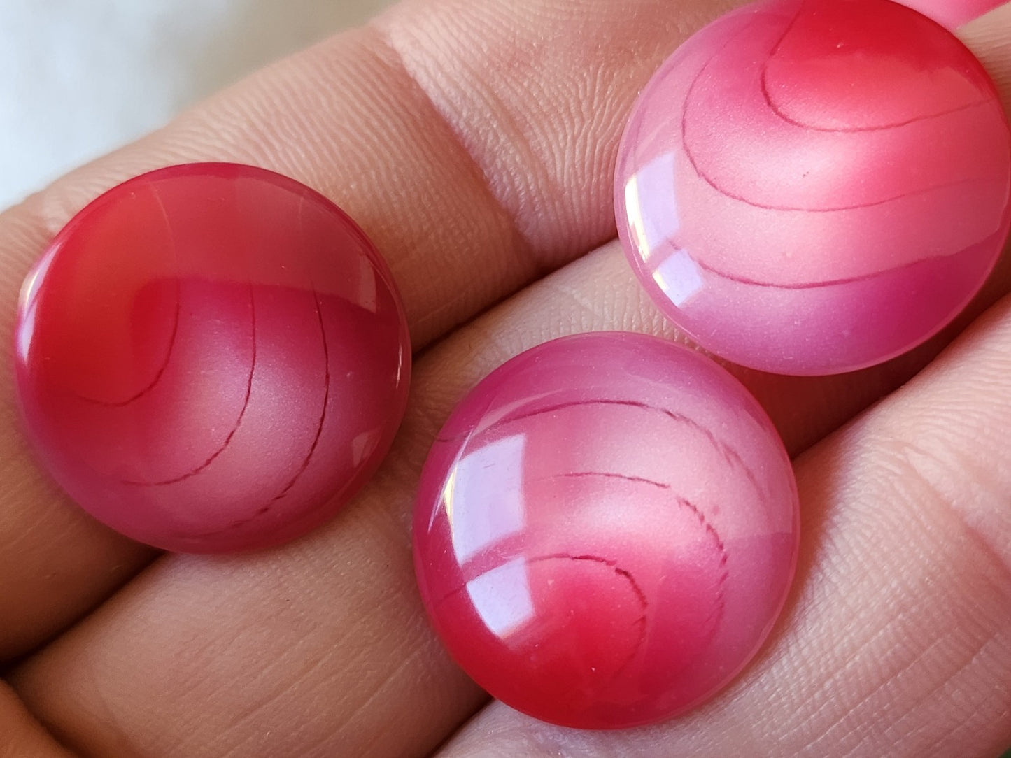 Lot 12 boutons vintage camaieu rose pied 2 cm ref 738