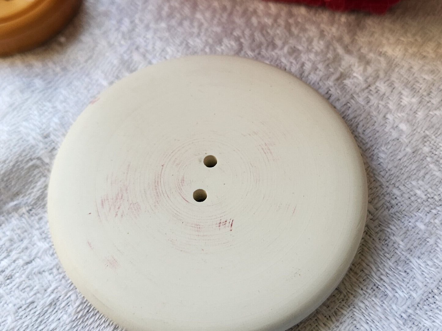 Gros bouton créme mat vintage XXL trous veste 4,4 cm ref 3338