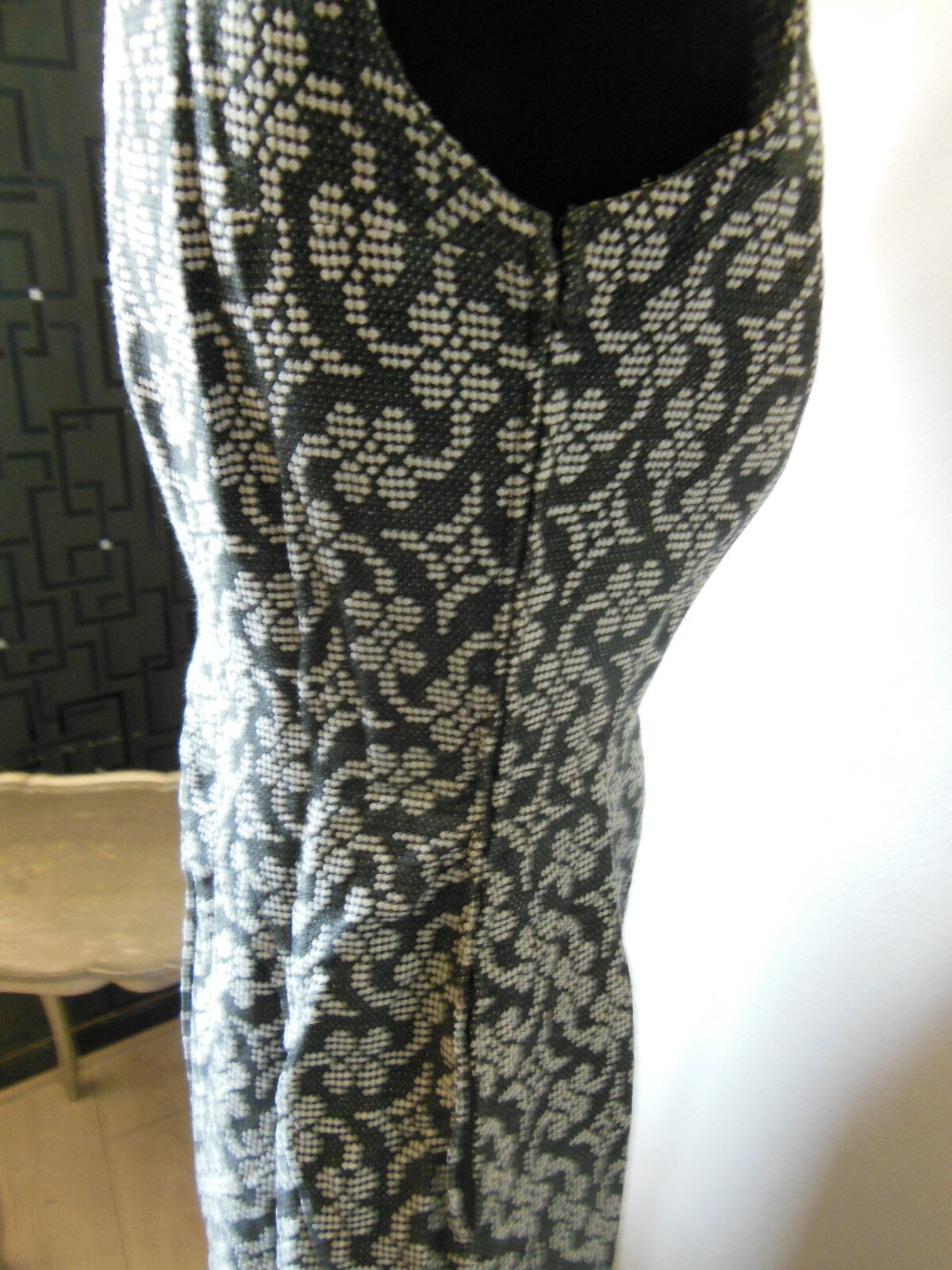 Pur vintage robe tissu épais gris blanc taille 38 ? B1