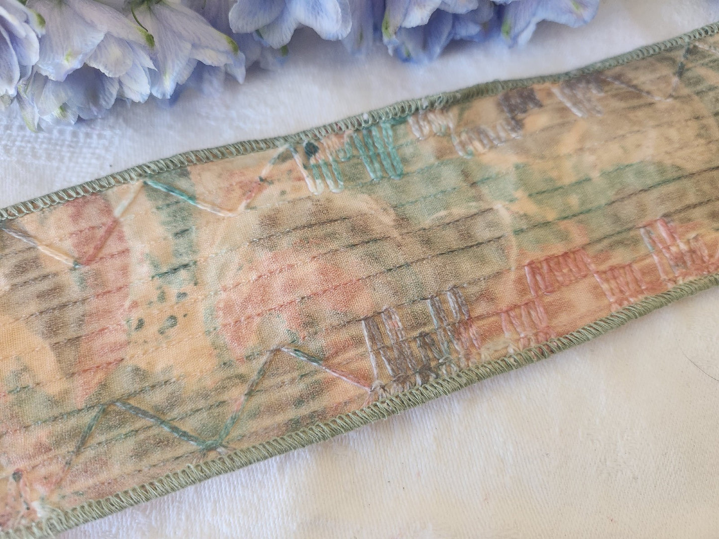 Large galon ruban vintage sur 6,8 cm année 80/90 bord fil métal au métre B9