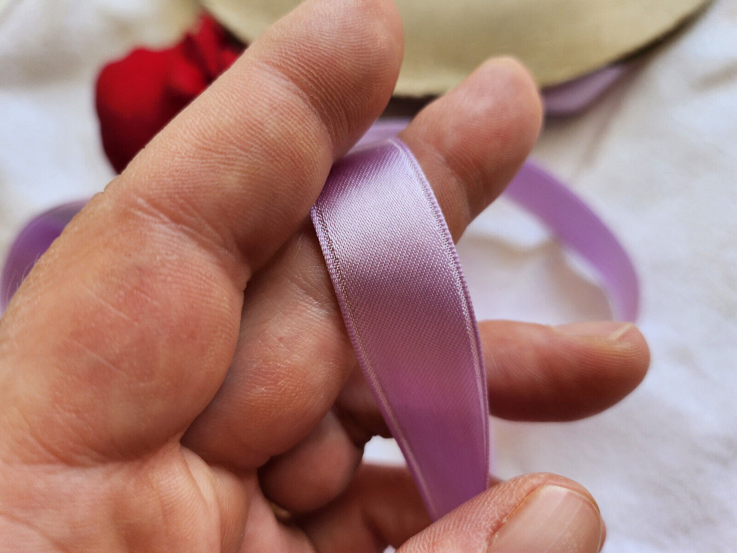 Ruban ancien rayonne vintage violet 3 mètres sur 1,6 cm B5 n°4