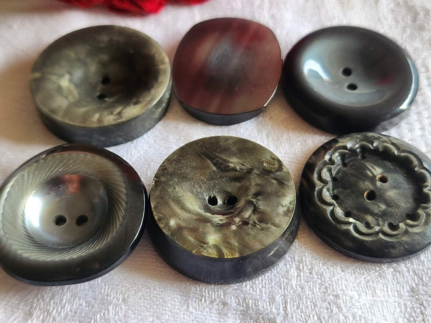 Lot 6 gros boutons vintage panaché jolis 2,5 à 3 cm gris ref 4701