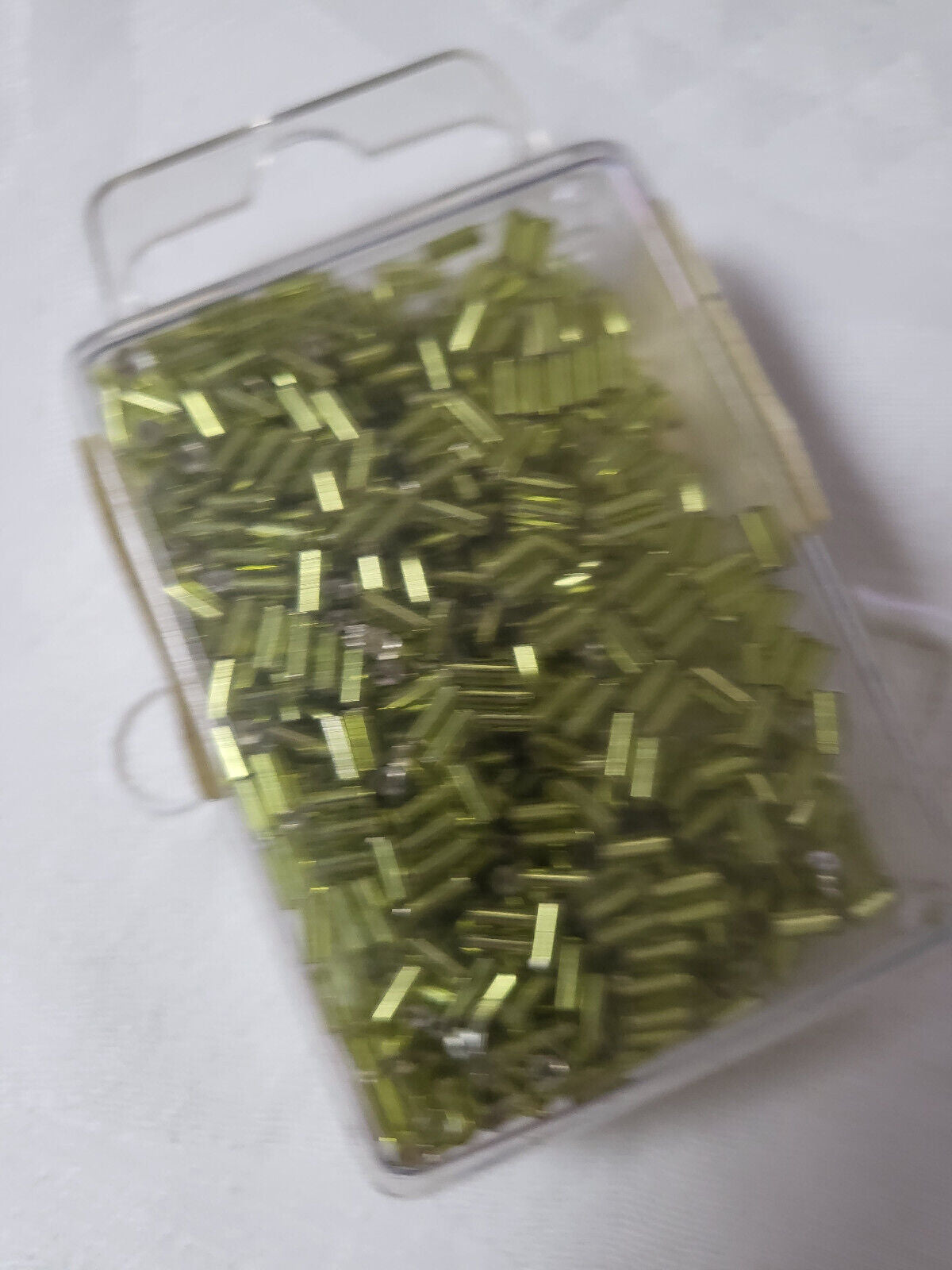 Lot 35 grammes de perles tube vert n°109 mercerie broderie Lunéville