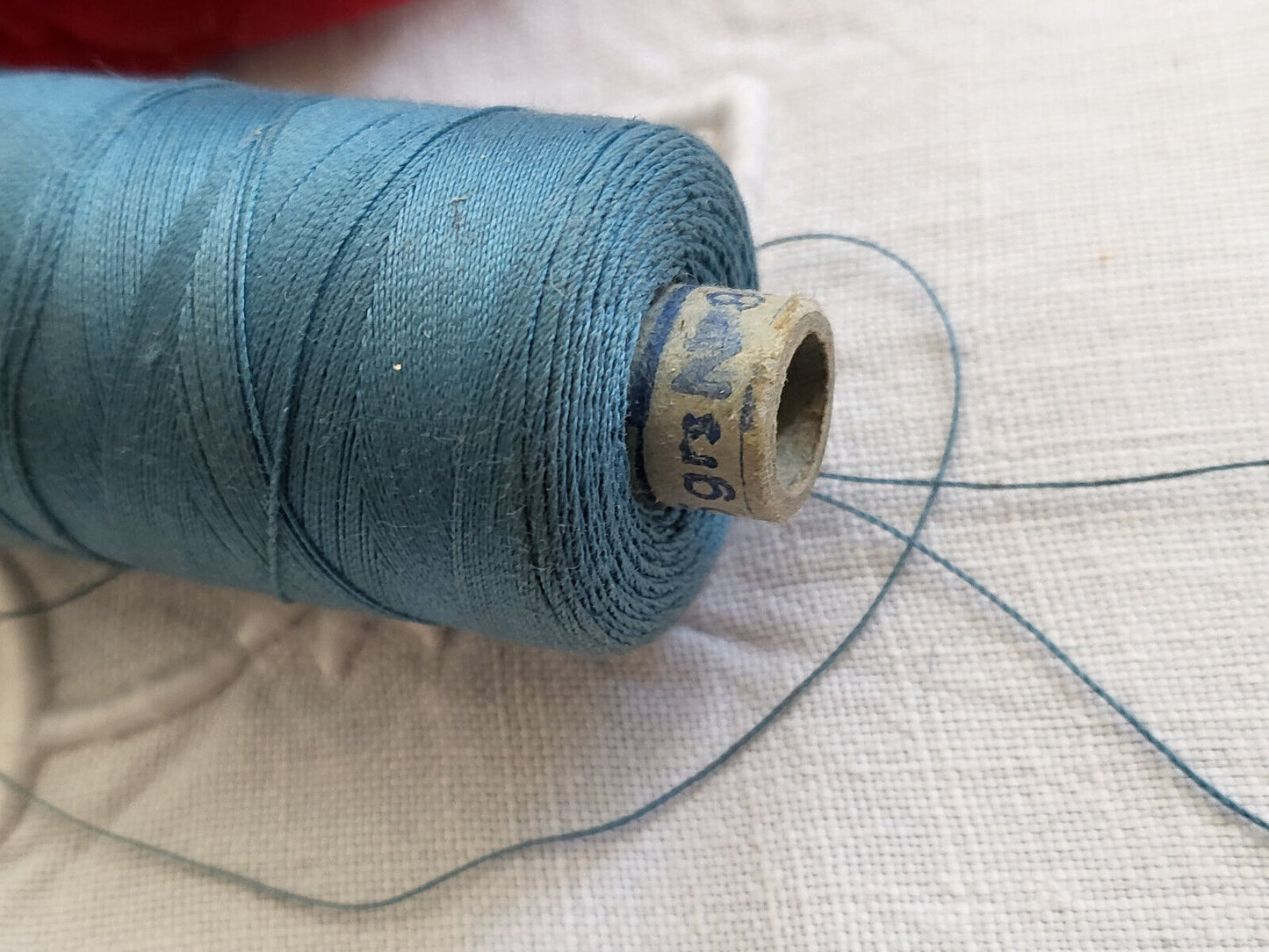 Grosse bobine ancienne fil bleu 18 grammes couture mercerie ancien T1-622