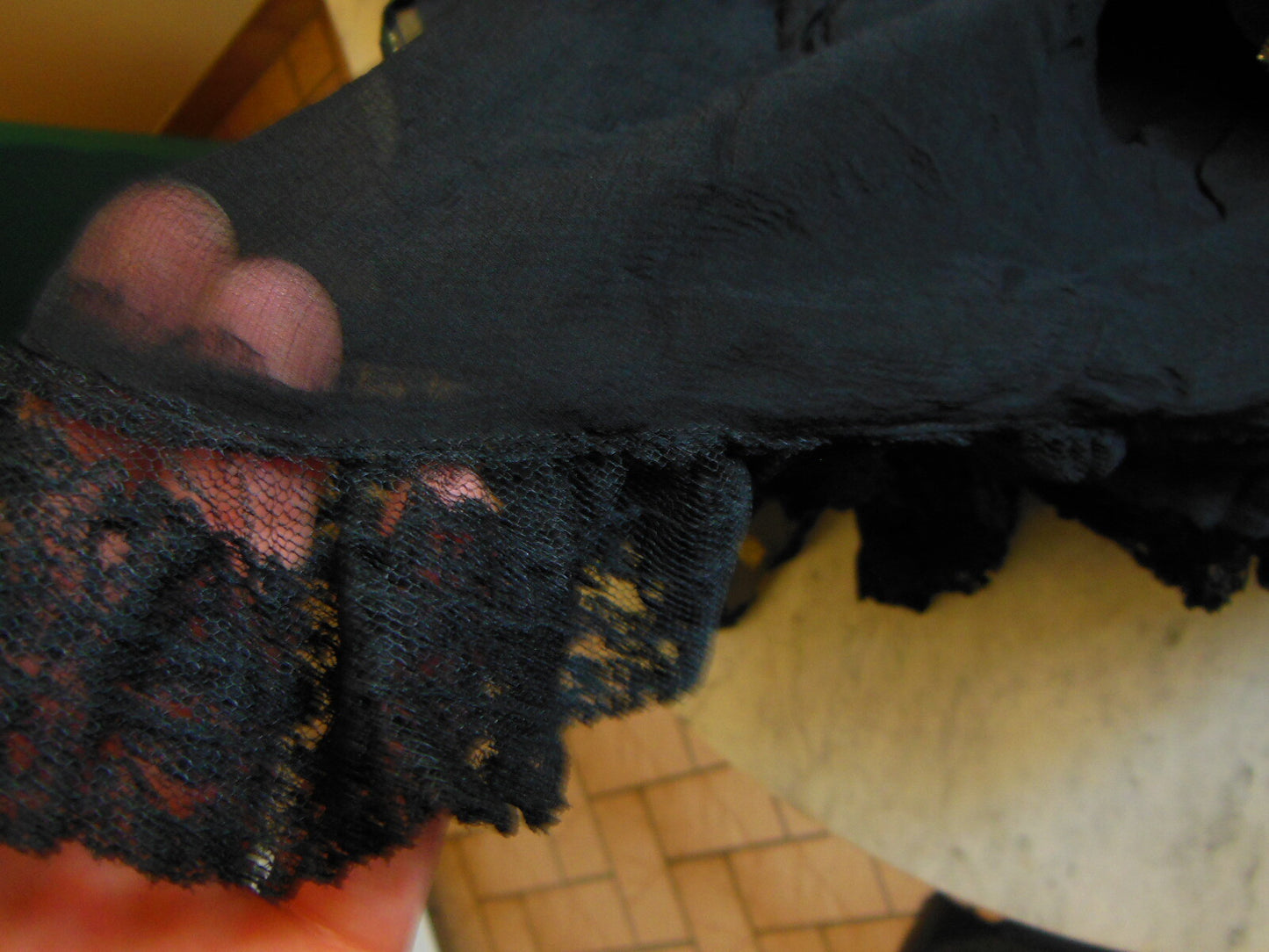 Pur vintage jupon réversible voilage noir année 60/70 petite taille 36 B1