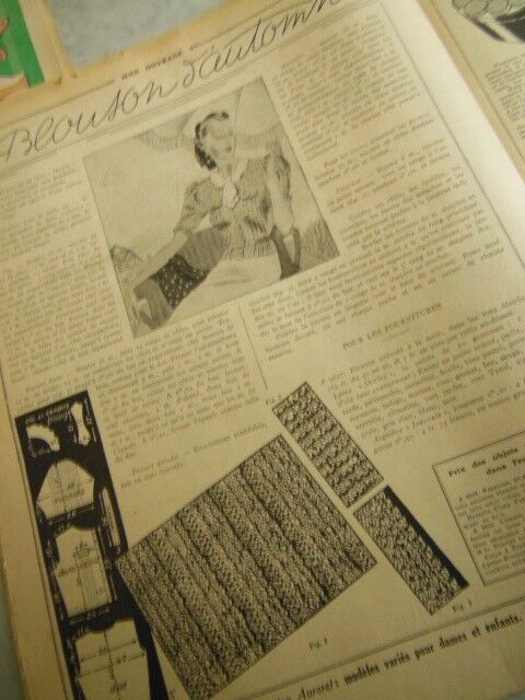 Mon ouvrage 1938 n°372 dentelle Milanaise et lacet cartonnier bouchon
