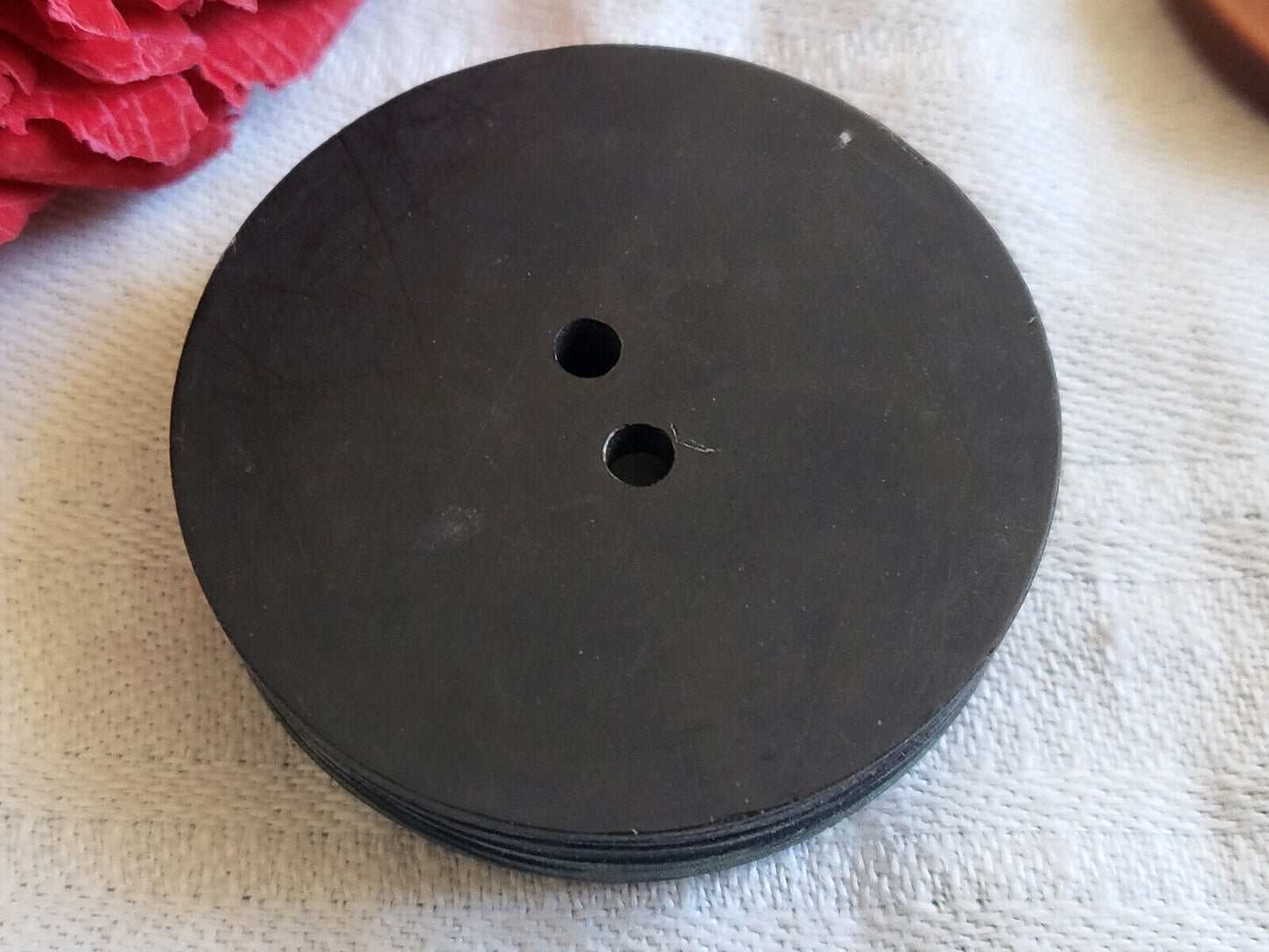 gros bouton vintage vert veiné haut epais diamètre 4 cm ref 1507