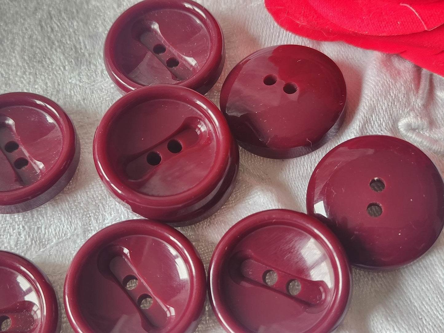 Lot 6 gros boutons vintage lie de vin épais 2,7 cm ref 3335