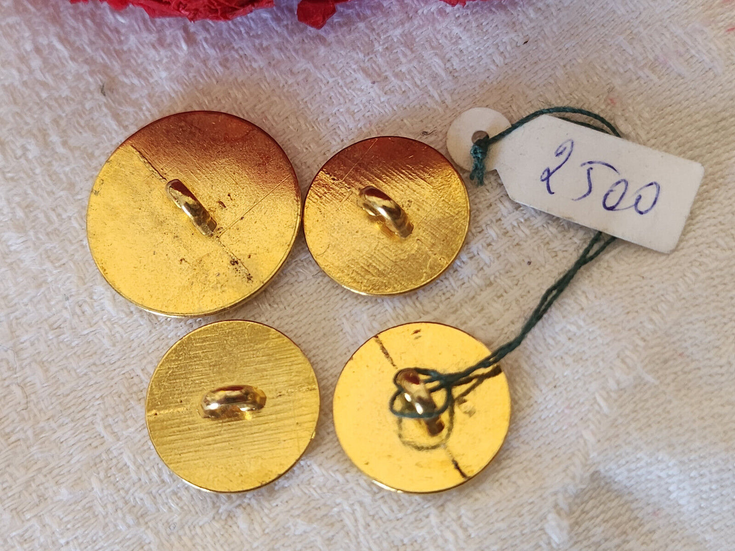 Lot 4 boutons en métal vintage noir et doré elegants 1,5 et 2 cm D6G