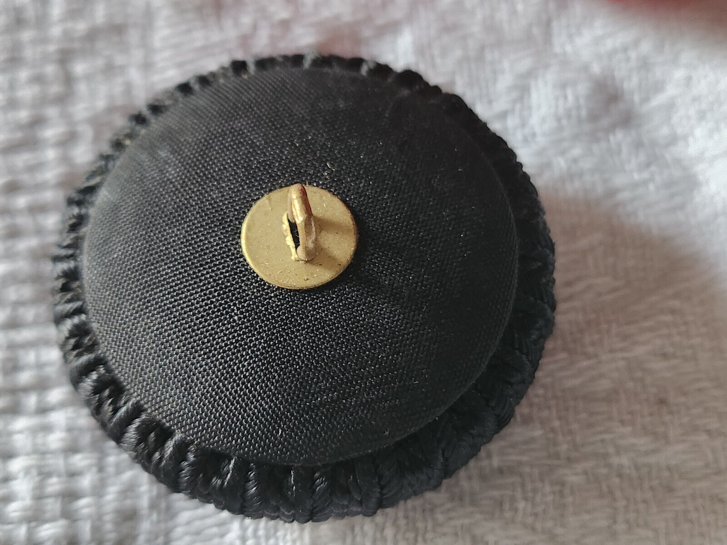 Gros bouton ancien en passementerie noir superbe finition 3,3 cm ref TA