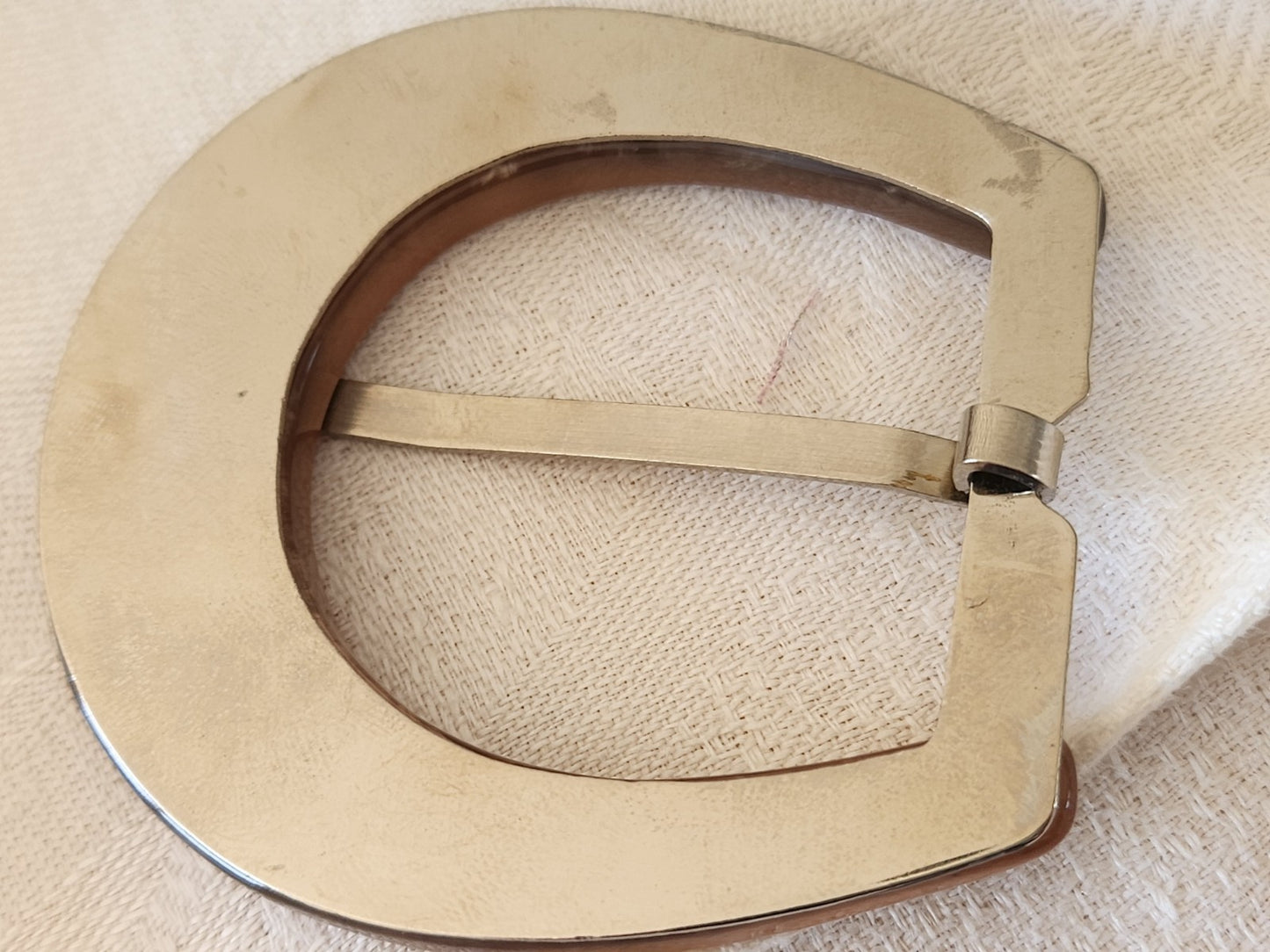 Très grosse boucle de ceinture vintage superbe marron glacé