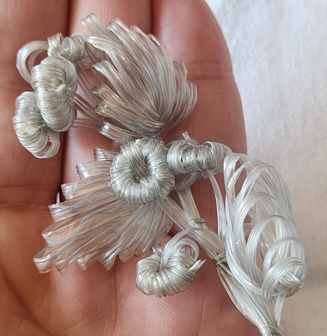 Petit bouquet ancien gris original fait main modiste chapeau vintage T0-27