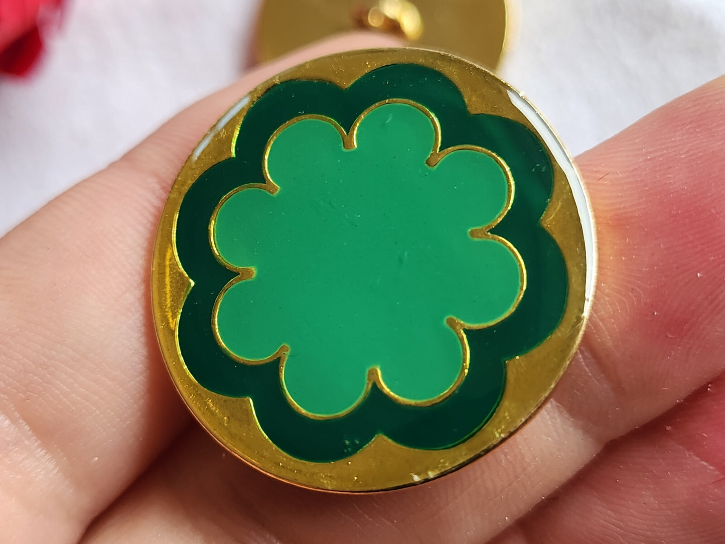 Haute couture bouton vintage collection en metal emaillé 3,1 vert ref 1396