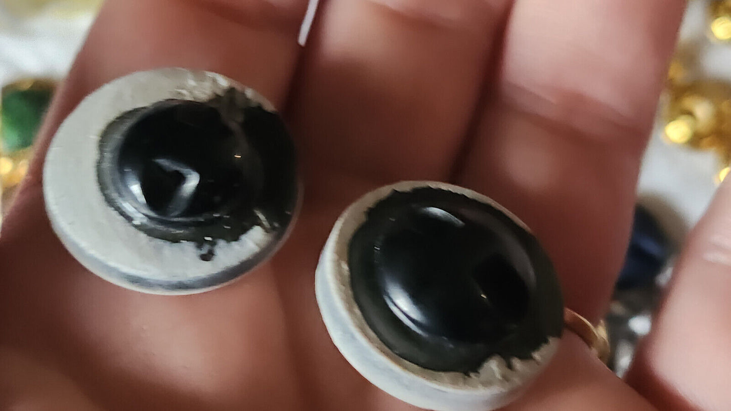 duo boutons vintage noir blanc createur modele unique pied 2,3 cm D16J