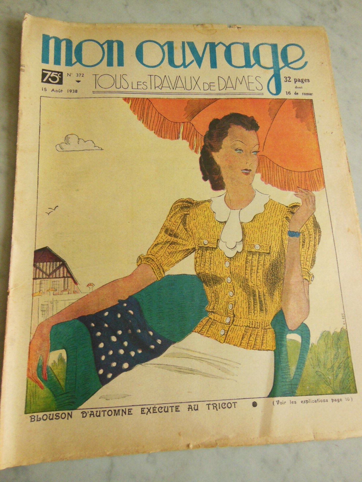 Mon ouvrage 1938 n°372 dentelle Milanaise et lacet cartonnier bouchon