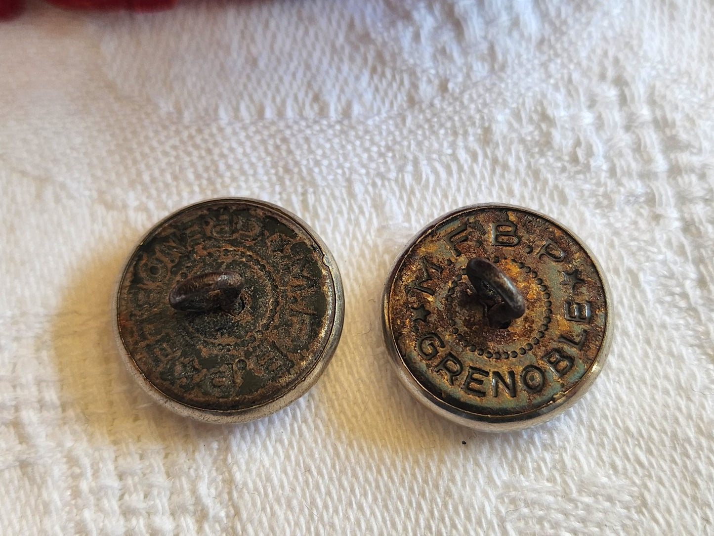 Duo boutons anciens en métal chasse collection 1,6 cm G19C