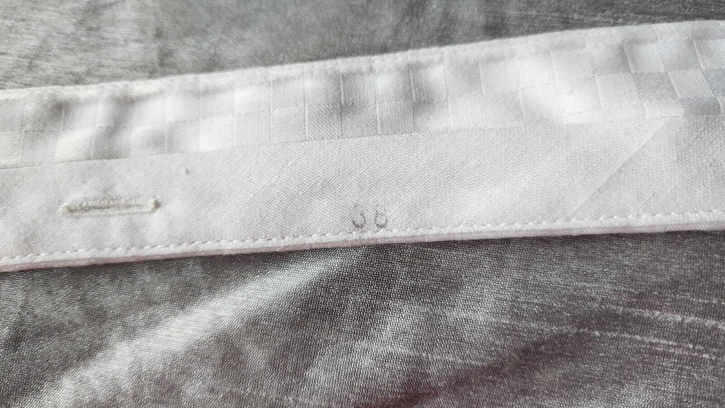 Joli col ancien chemise damassé blanc 38 vintage amovible B7-22