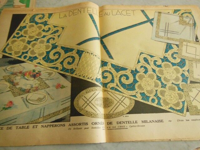 Mon ouvrage 1938 n°372 dentelle Milanaise et lacet cartonnier bouchon