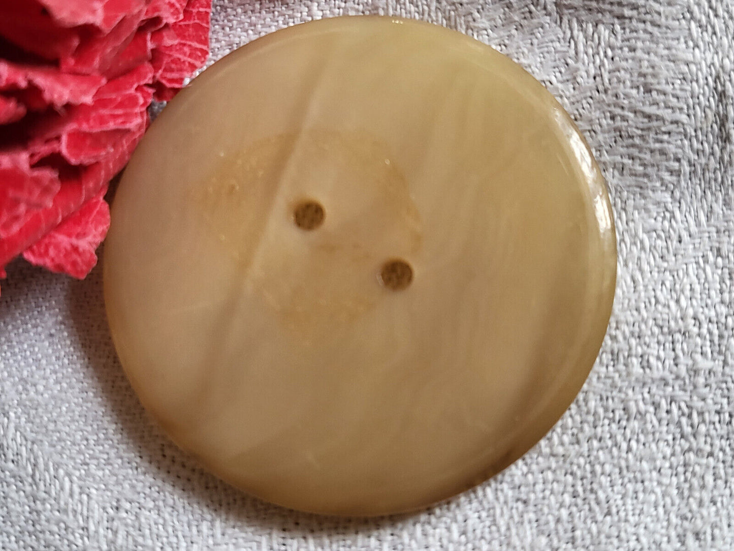 Gros bouton ancien beige marbré 4 cm ou 40 mm XXL ref 2831