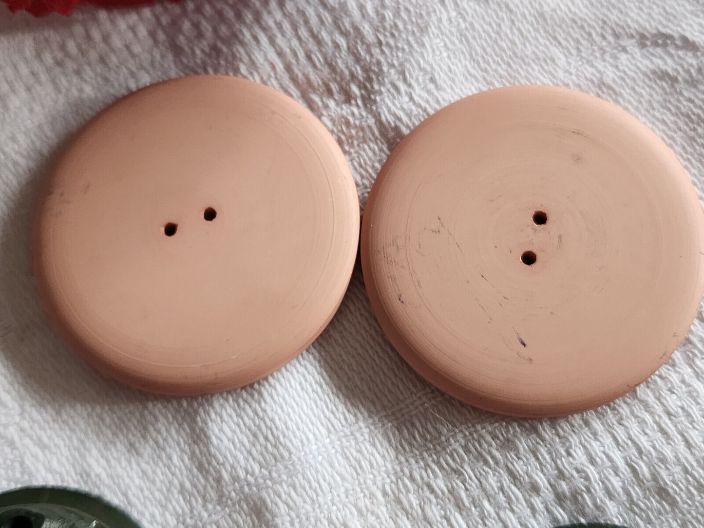 Duo gros boutons vintage rose mat XXL 4 cm ou 40 mm ref 3514 veste gilet