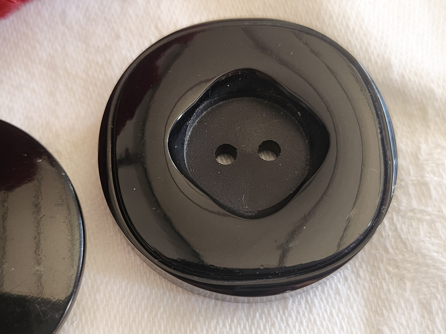 Duo gros boutons vintage noir lumineux 3,5 cm ref 863