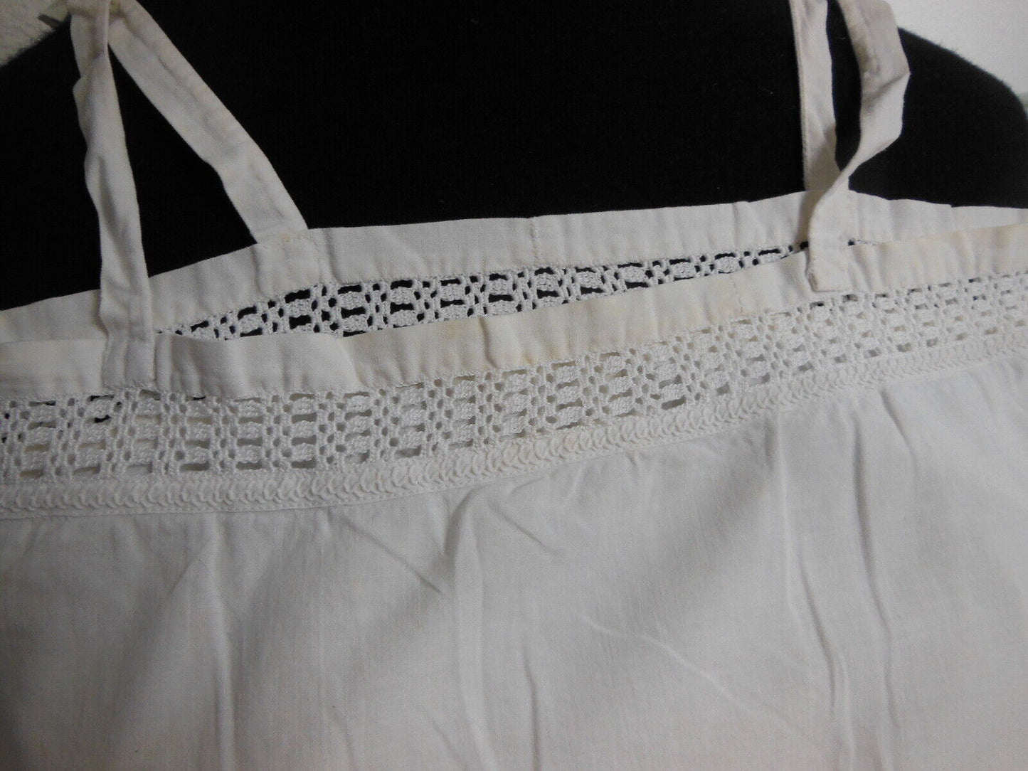 Chemise de nuit ancienne dentelle à nettoyer ou teindre B7 petite taille