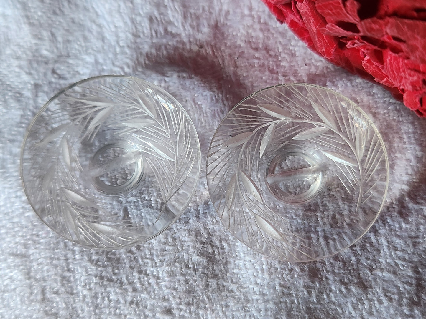 Duo bouton ancien lucite plexis épis de blé à pied 2,6 cm ref 1038