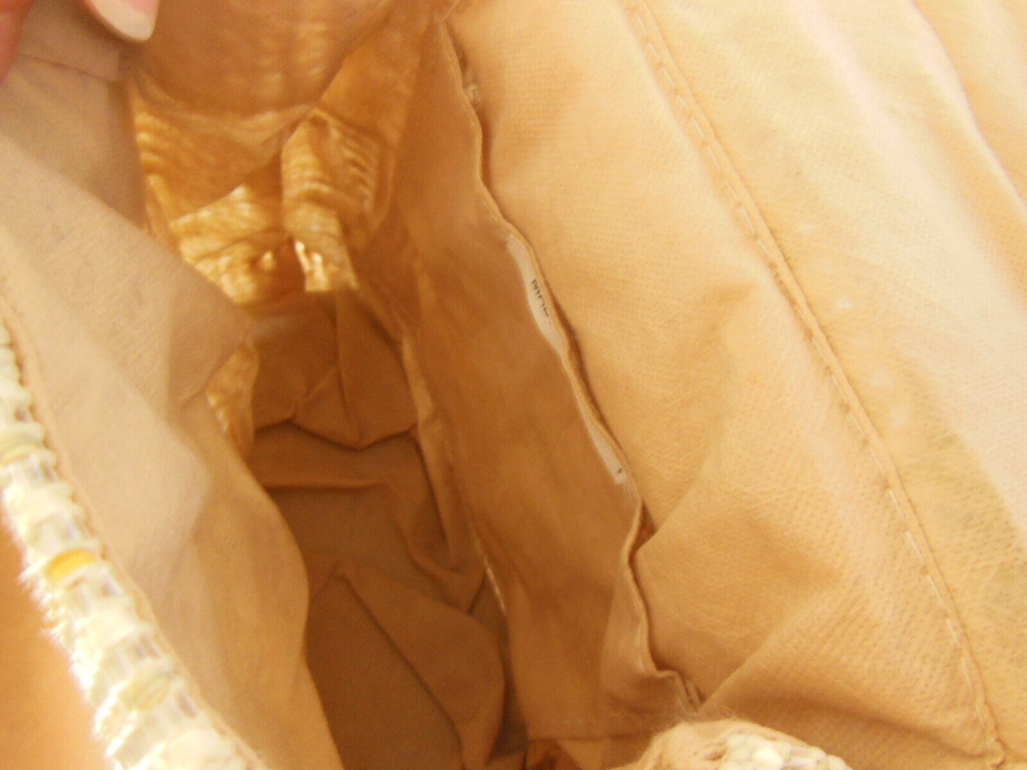 Ancien sac à main vintage Made in Italy , été clair effet rafia bandoulière